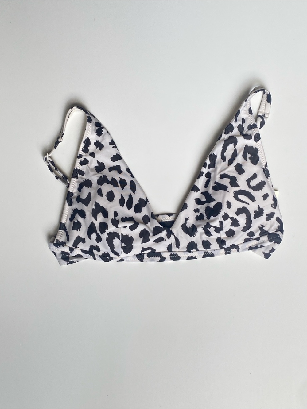 aerie Black & White Leopard Print Bikini Top